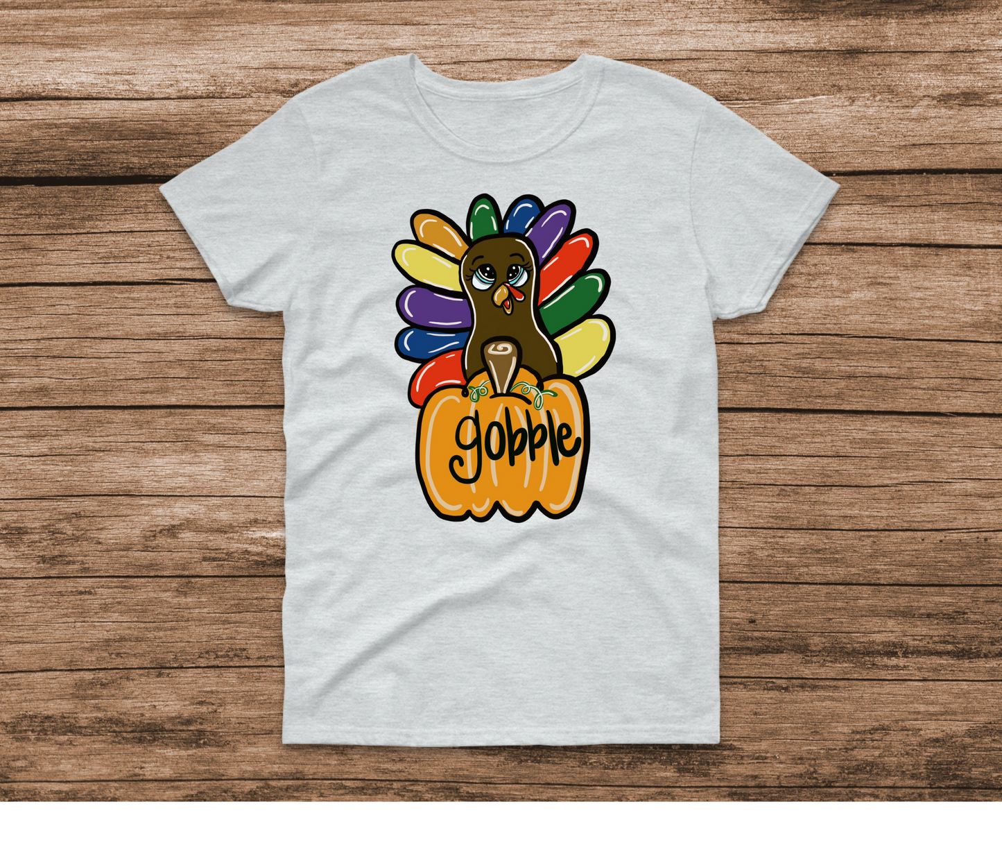 Turkey in a Pumpkin Ash Shirt by Ashley Sattler