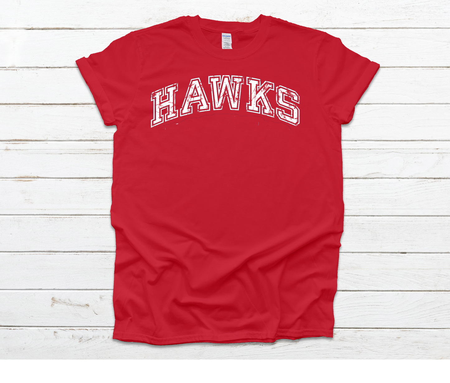 Distressed Hawks Red Shirt