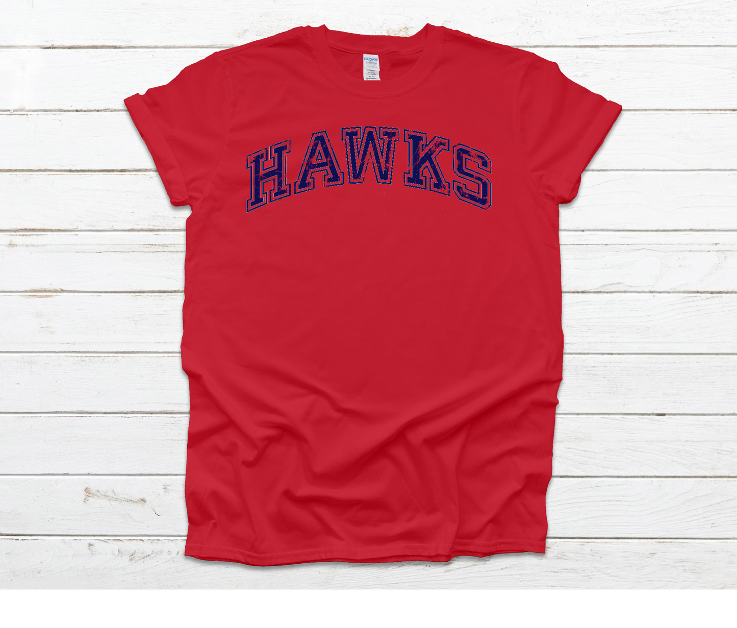 Distressed Hawks Red Shirt