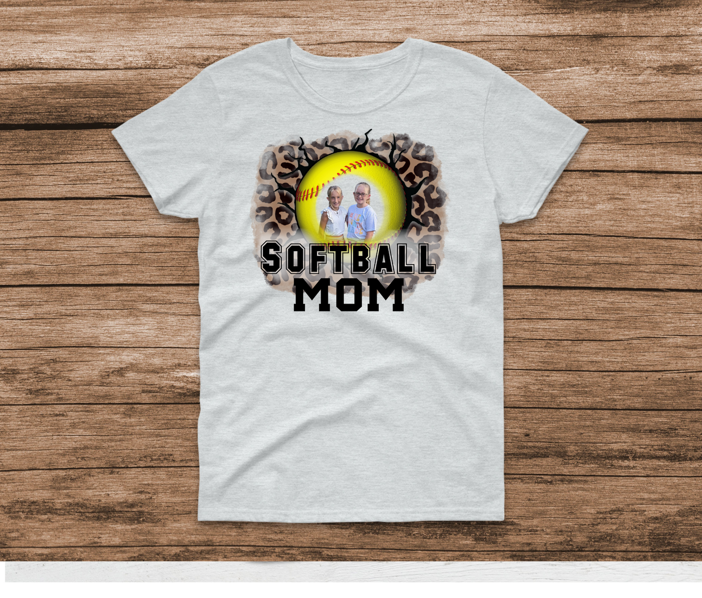 Custom Picture Softball Mom Shirt