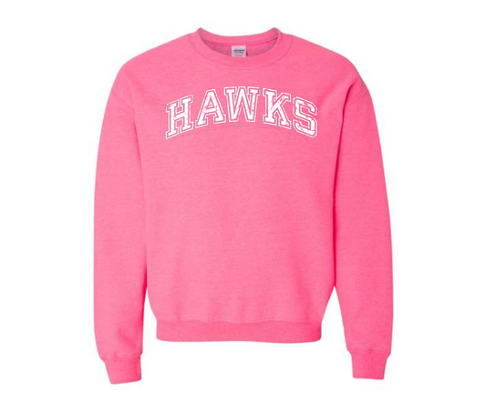 Distressed Hawks Pink Sweatshirt & Hoodie