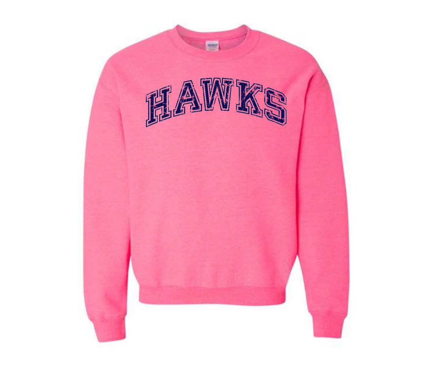 Distressed Hawks Pink Sweatshirt & Hoodie